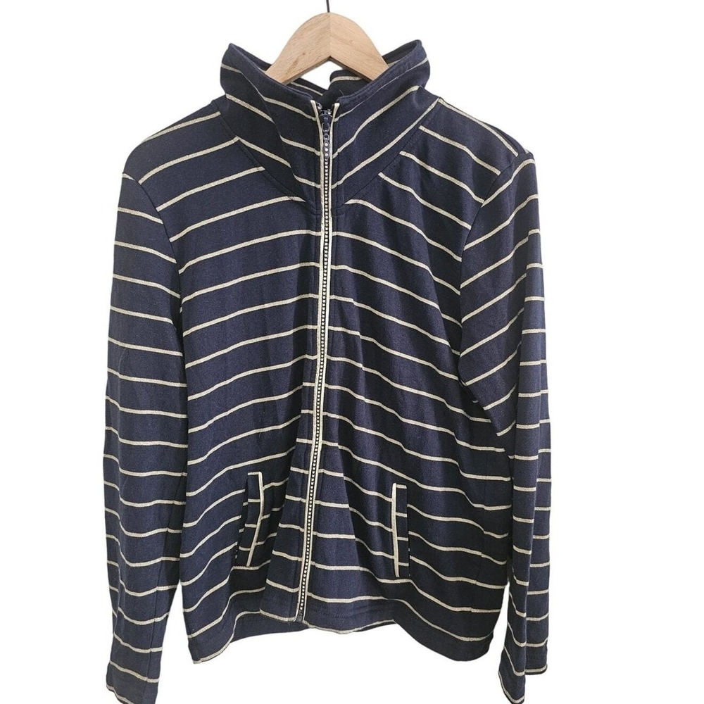 Onque Casual Sweater Jacket Size XL Studded Full Zipper Nautical Sailing Boating